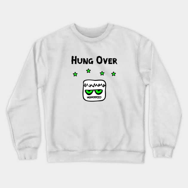 Hung Over Drinking Partying Blockhead With Stars Crewneck Sweatshirt by depravitee